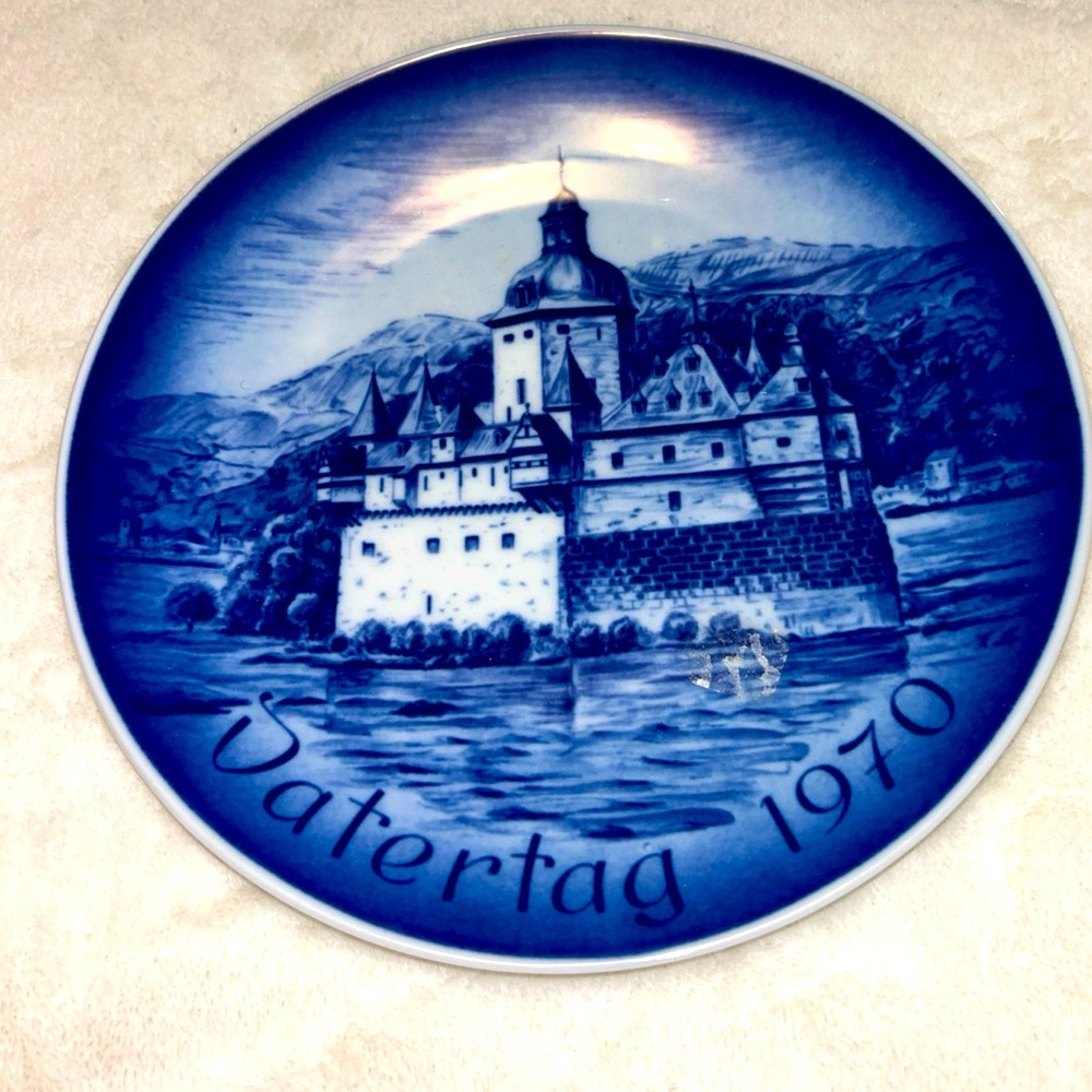 Vintage Datertag 1970 Castle Pfalz In The Rhine Collector's Plate - Father's Day